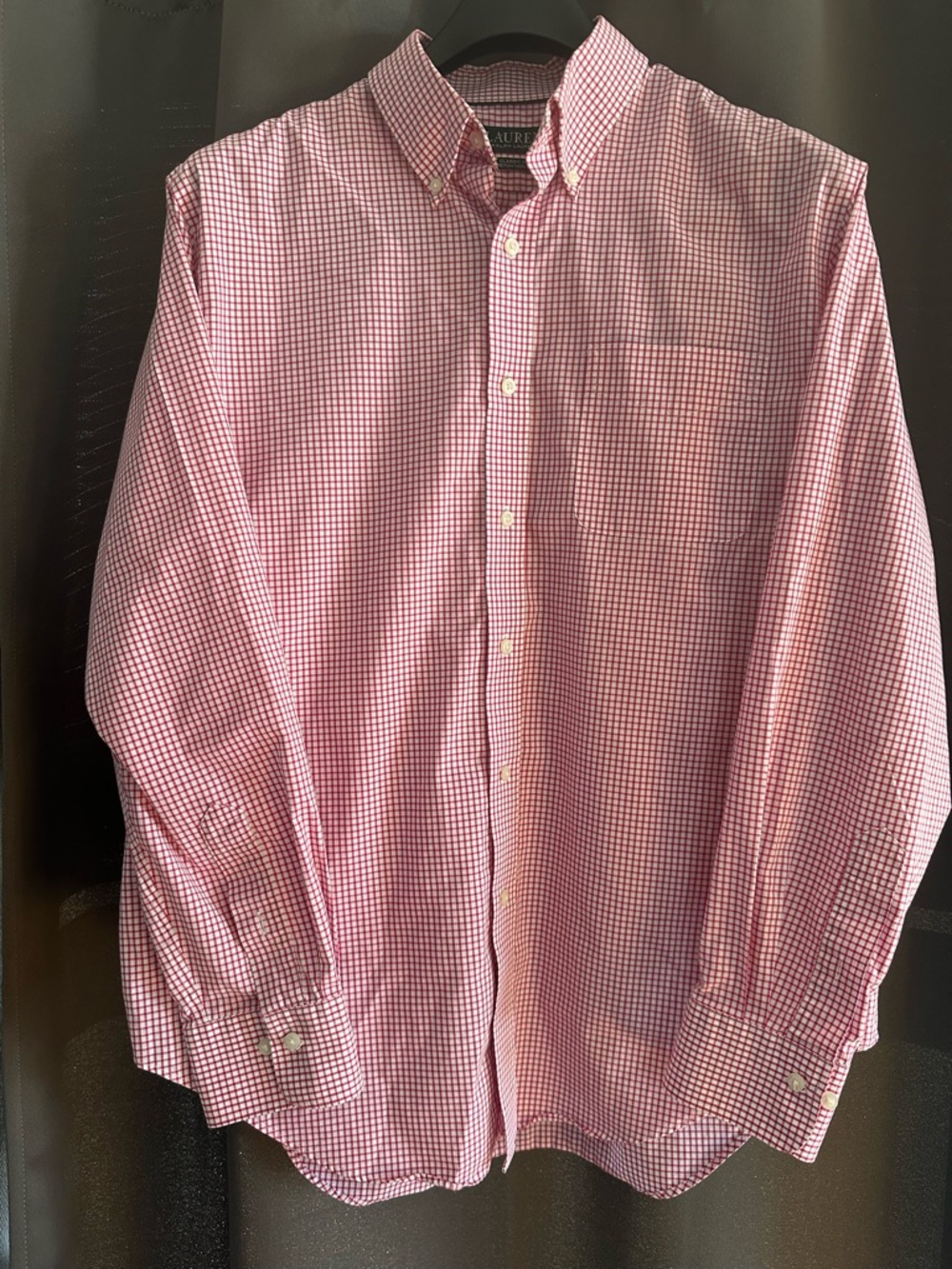 Ralph Lauren Pink Micro-Check Button-Down Dress Shirt